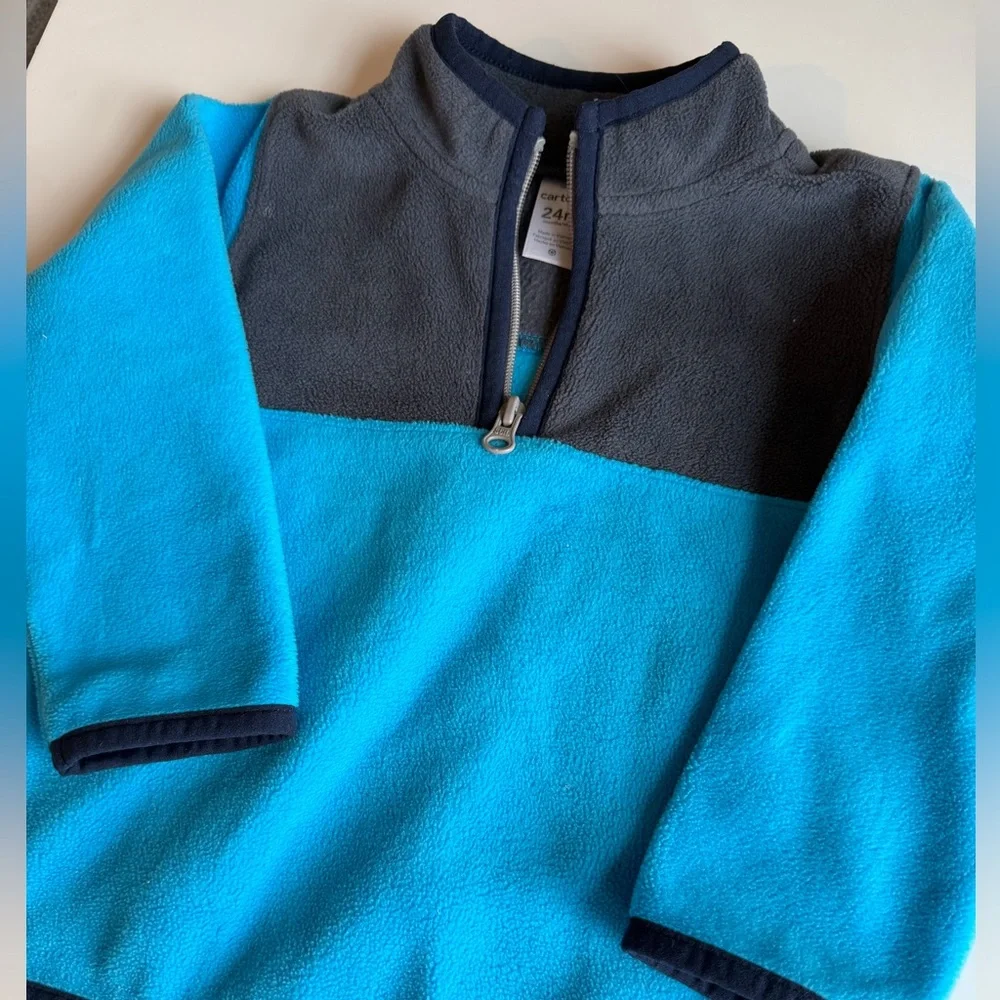 Fall Jacket Carter's Indigo Blue Fleece Pull Over Fleece